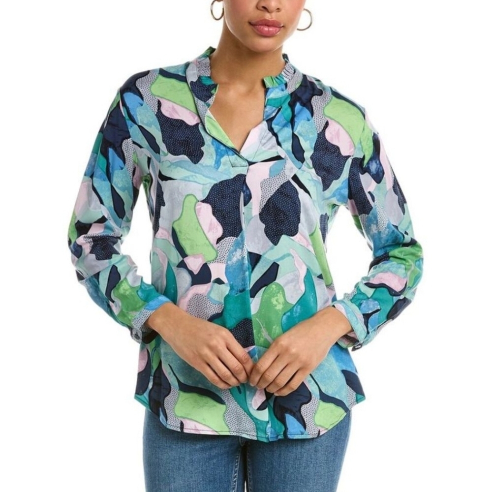 NIC+ZOE Women's Frozen Tundra Top Multicolor XL